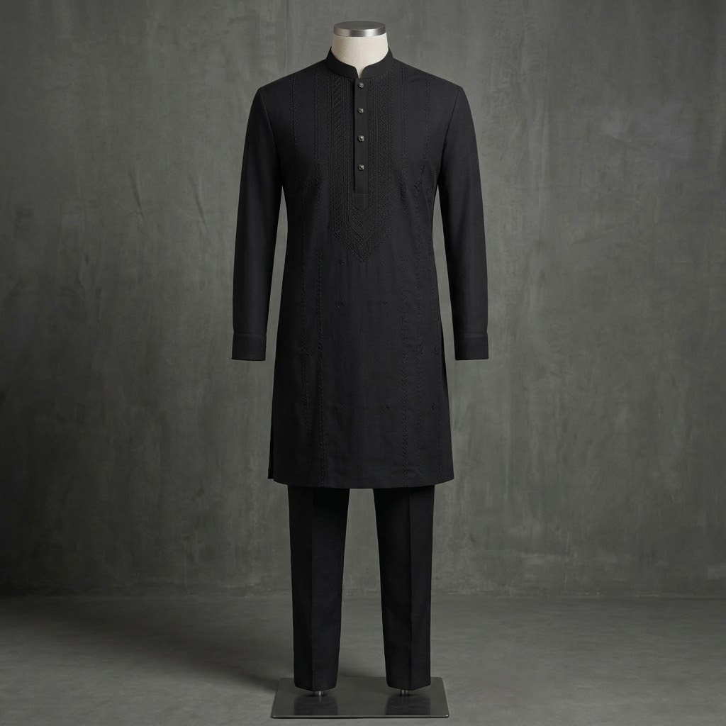 Black Embroidered Kurta Trouser