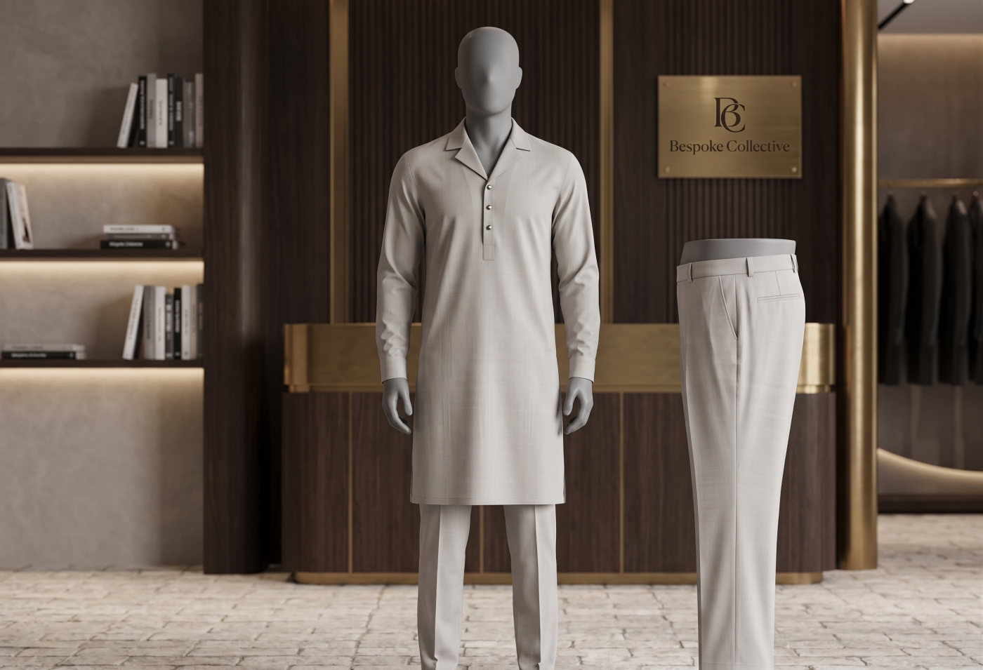 Ivory Camp-Collar Kurta