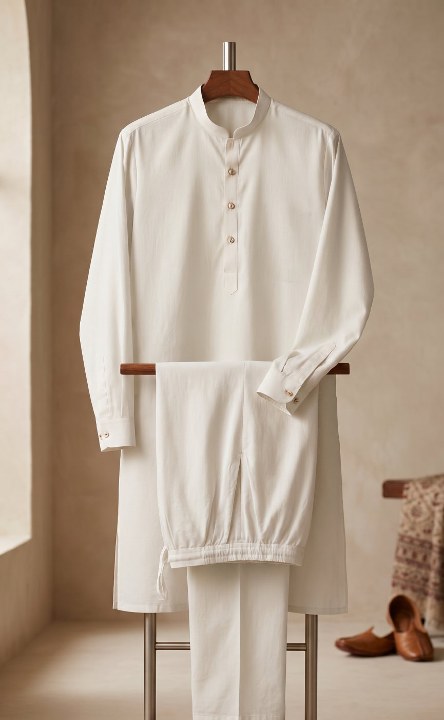 Ivory Cotton Kurta Set