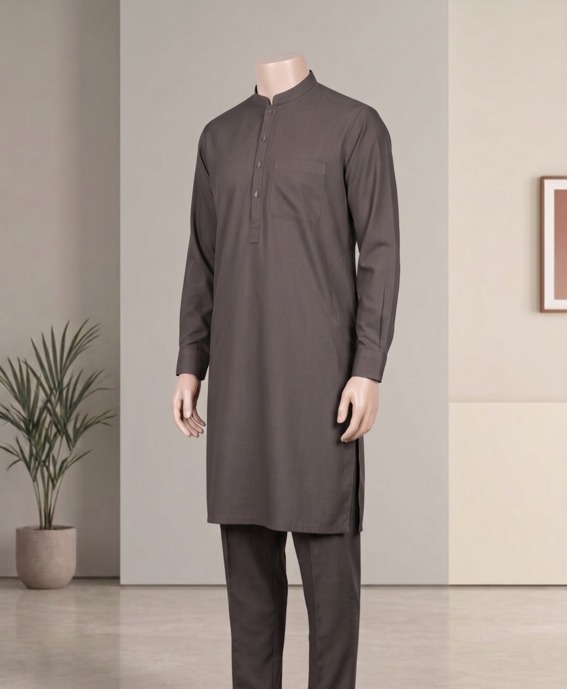 Charcoal Cotton Kurta