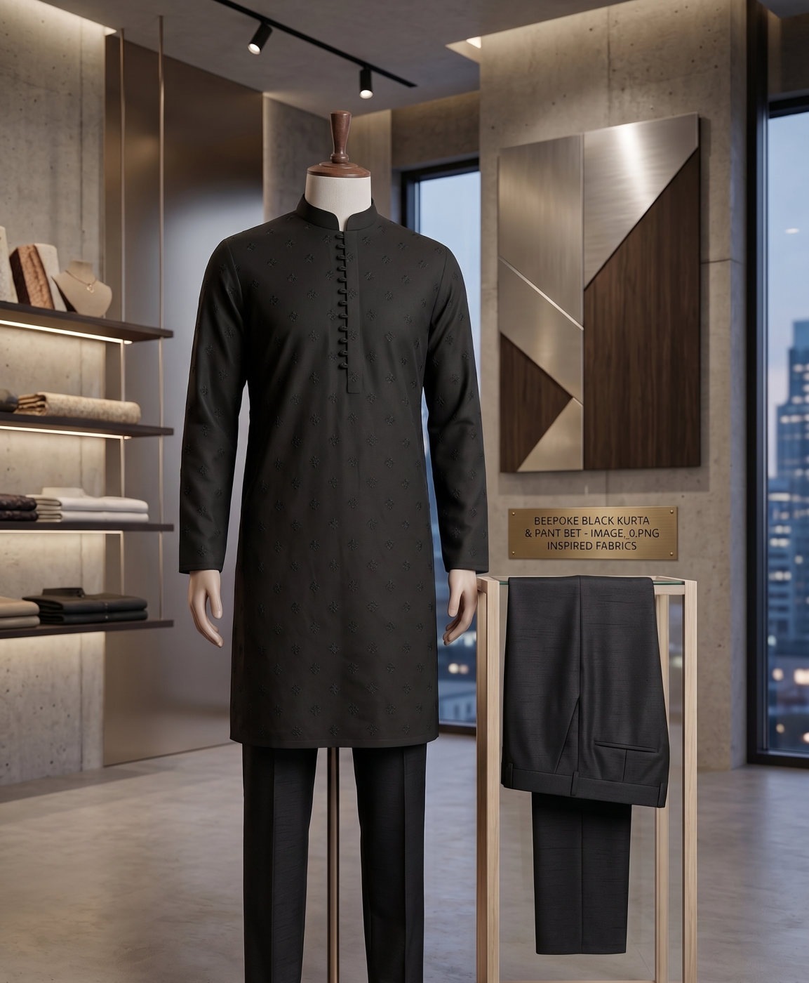 Onyx Black Butti Kurta