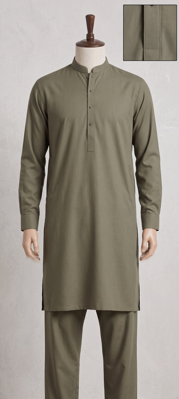 Khaki Green Kurta Pajama