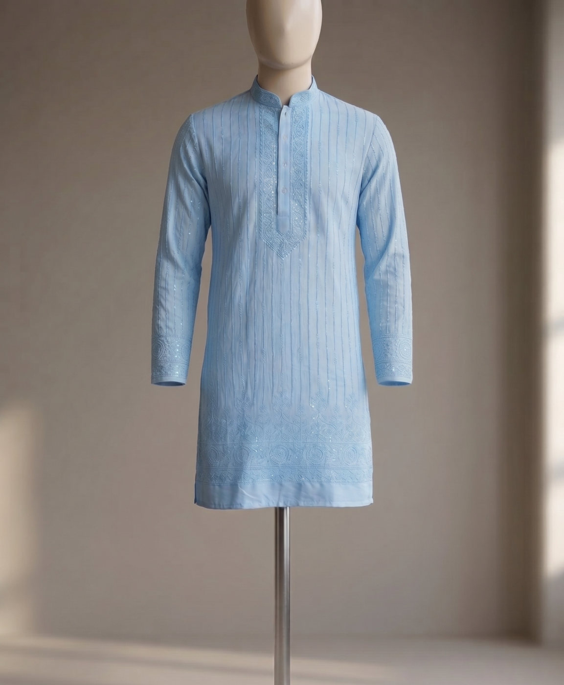 Sky Blue Chikankari Kurta