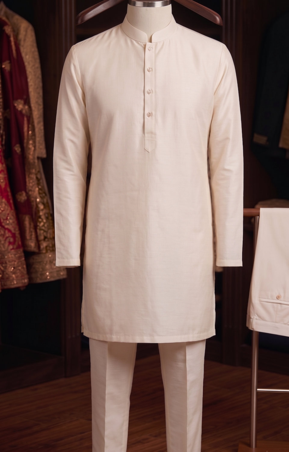 Ivory Shikargah Prince Coat — view 2