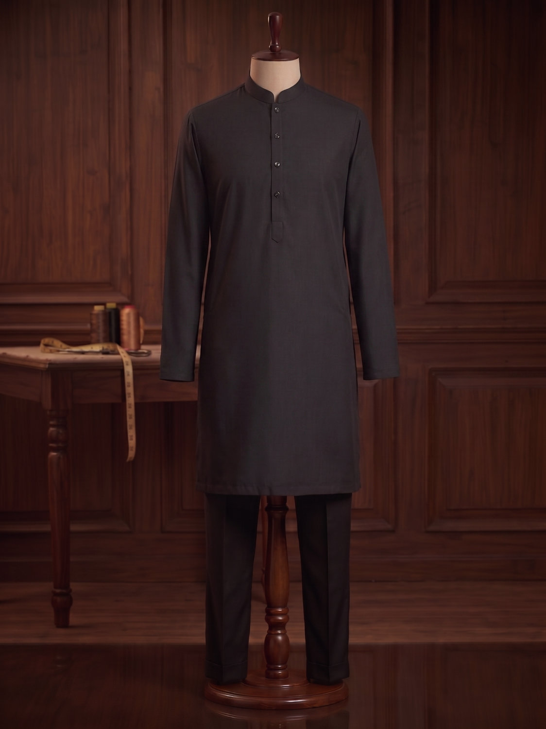 Black Chevron Prince Coat — view 2