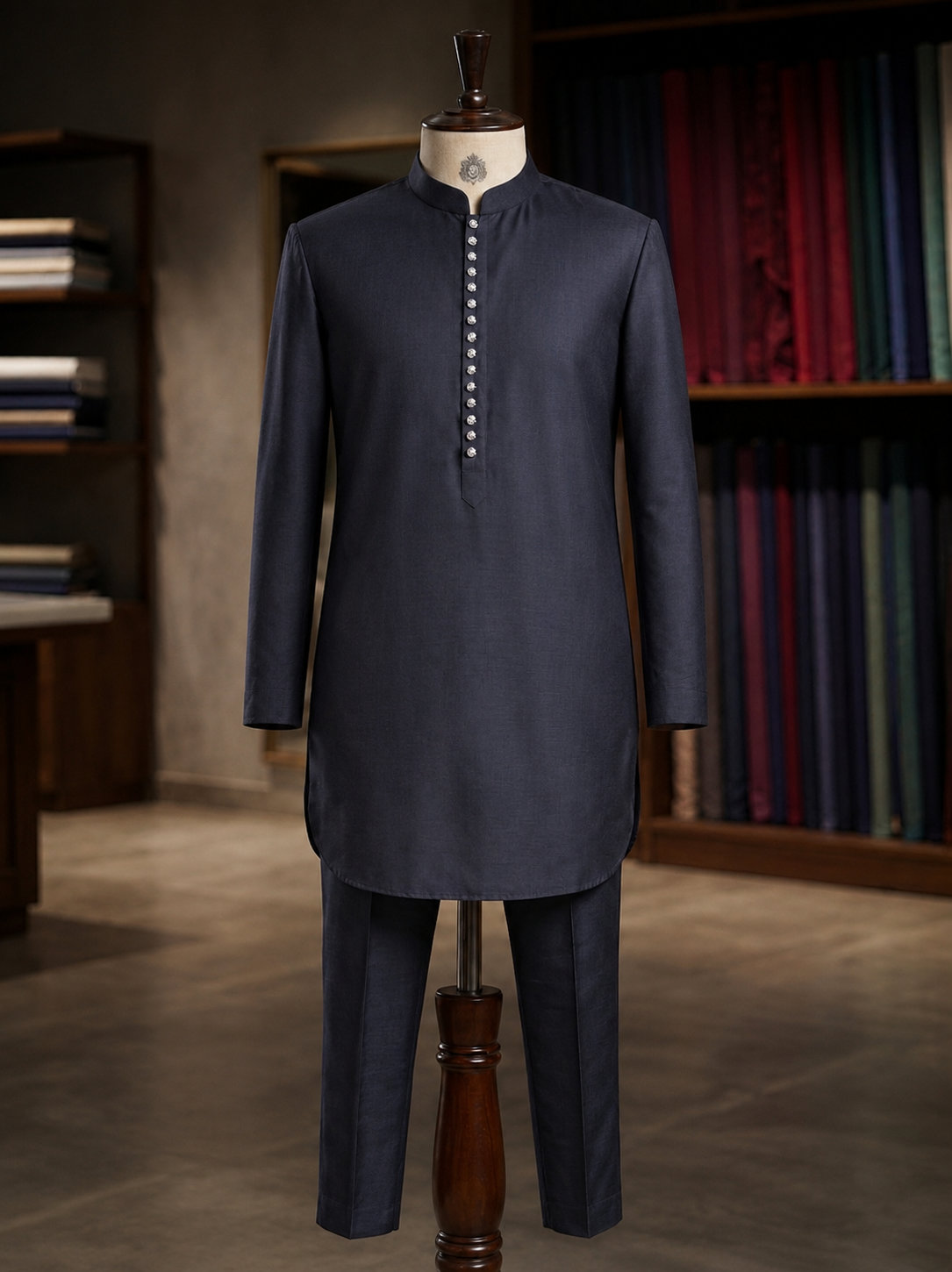 Sand Indigo Trellis Prince Coat — view 2